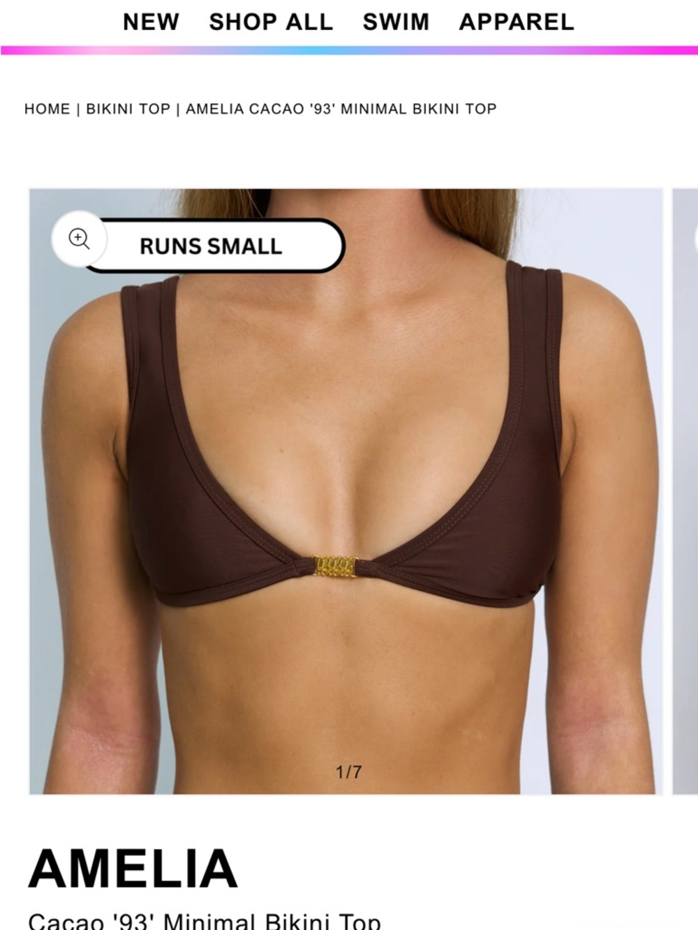 Amelia Minimal Bikini Top — Cacao Brown